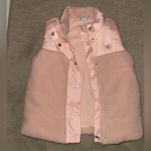 Calvin Klein Jeans Blush Pink Sherpa & Satin Vest